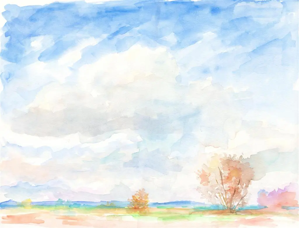 (ohne WVZ) Einsamkeit, Landschaft im Kinzigtal bei Meerholz, Aquarell 30 x 40 cm aus 1995
