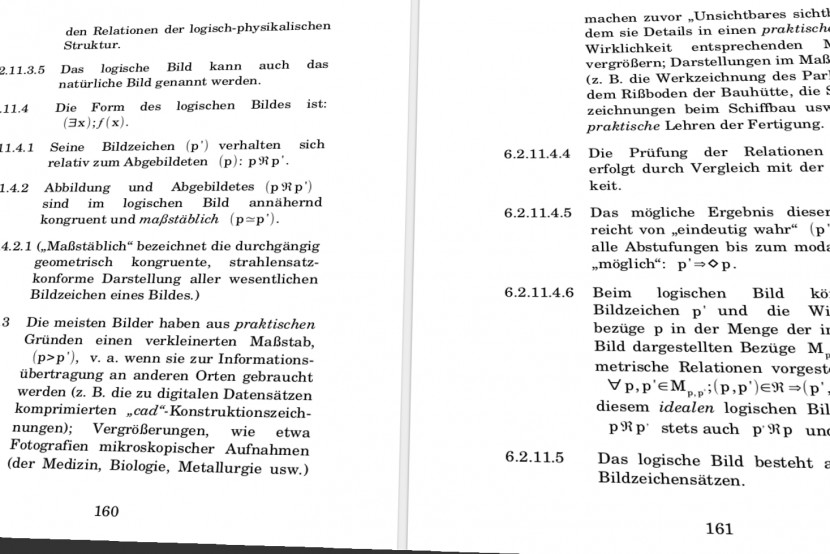 Traktat "Außer der Zeit" von Martin Eller, S. 160/161 über logische Bilder, ISBN 978-3-7386-3327-6