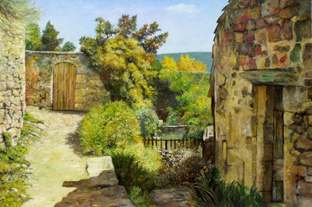 WVZ 1926 aus 2013, Il giardino dei nostri vicini, Öl auf Leinwand 80 x 120 cm (verkauft)