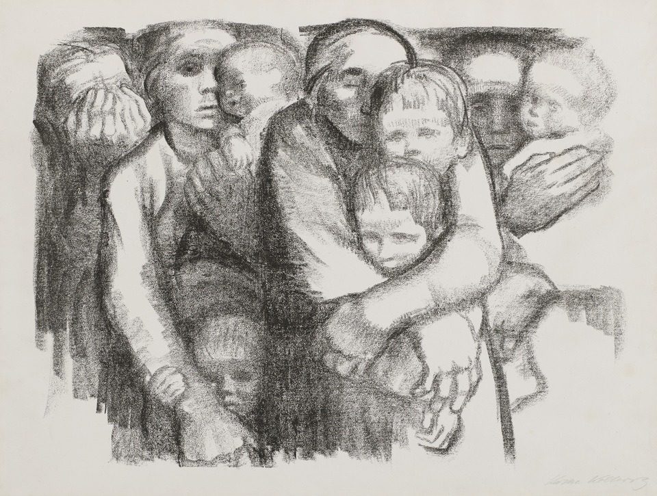 Mütter im Krieg, Käthe Kollwitz, Bleistift, 1919, Käthe-Kollwitz-Museum, Köln