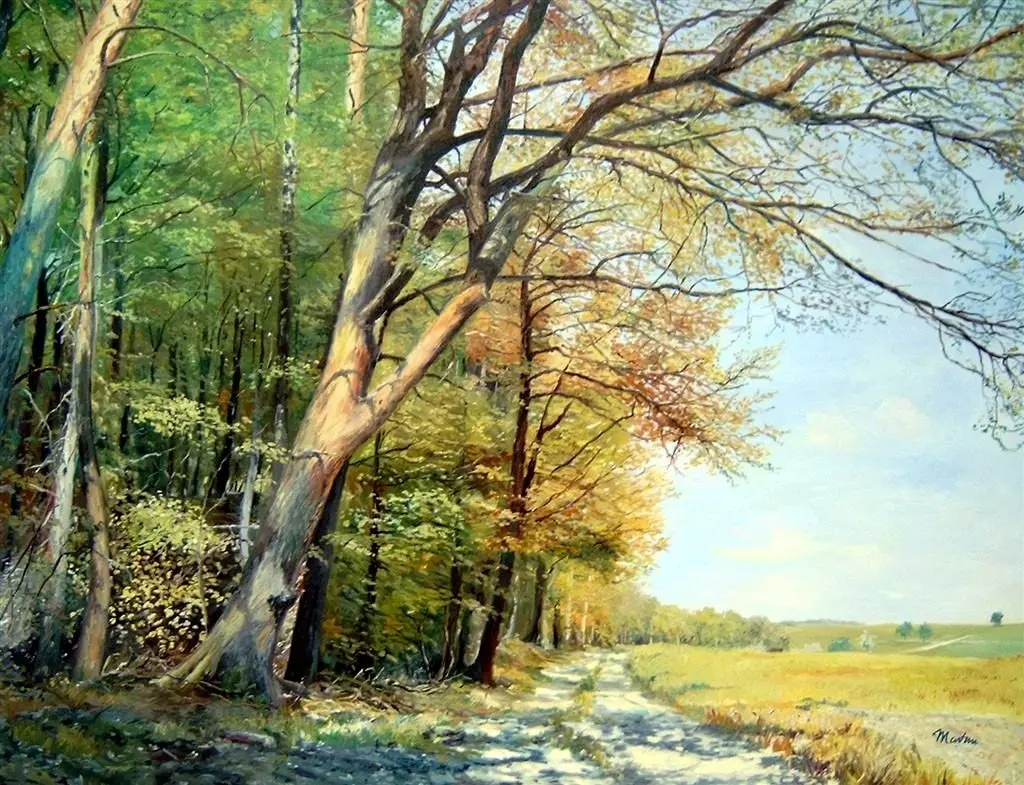 La lisiere du bois (Weg am Waldrand bei Ronneburg), WVZ 1734 Öl auf Leinwand 100 x 130 cm (verkauft)