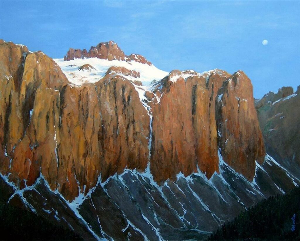 Mondschein, Tauwetter; WVZ 1761 80 100, Öl auf Leinwand 80 x 100 cm (verkauft)