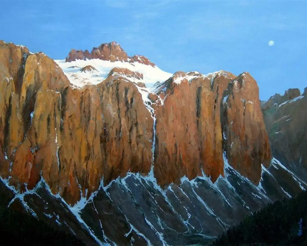 Mondschein, Tauwetter; WVZ 1761 80 100, Öl auf Leinwand 80 x 100 cm (verkauft)