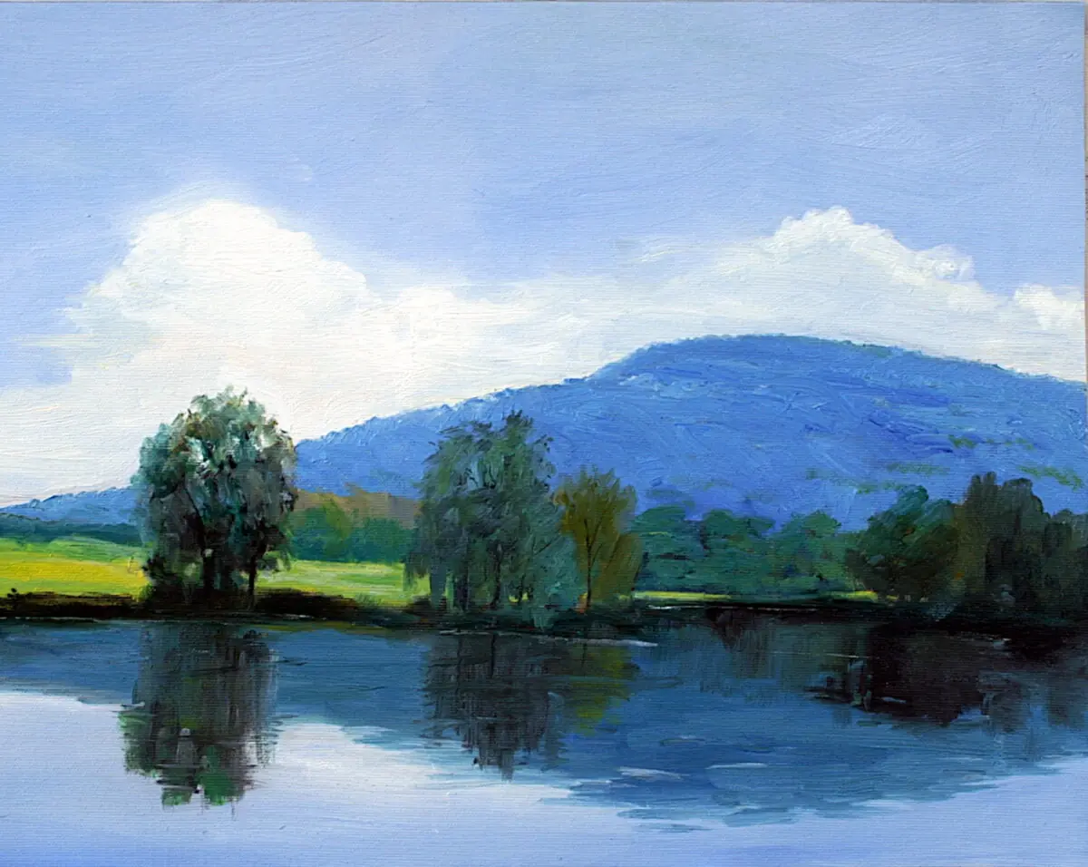 Speicher Römhild, en-plein-air-Gemälde von Martin Eller, Öl auf Leinwand auf Karton 36 x47 cm, ausgestellt bei Galerie Alte Schule